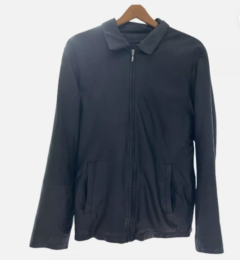 Bod & Christensen Mens Black Leather Zip Up Jacket 38